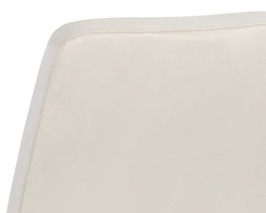 Sunpan Hilda Swivel Upholstered Dining Chair with Gold Legs and Cream Fabric Glam Appeal 108193