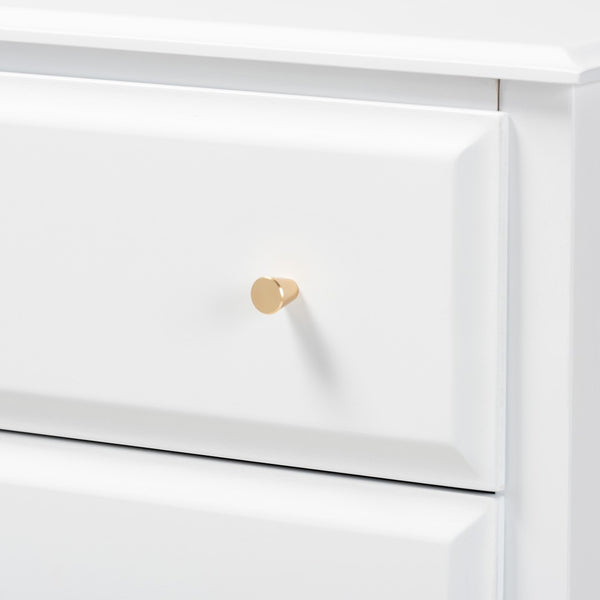 Baxton Studio Baxton Studio Naomi Elegant White 4-Drawer Chest - Classic Glam Storage for Bedroom Essentials MG0038-White-4DW-Chest