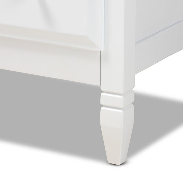 Baxton Studio Baxton Studio Naomi Elegant White 4-Drawer Chest - Classic Glam Storage for Bedroom Essentials MG0038-White-4DW-Chest
