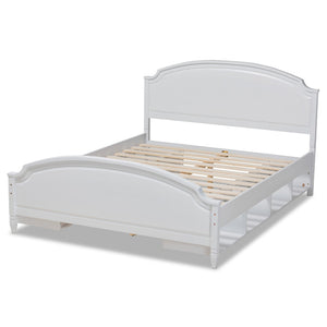 Baxton Studio Baxton Studio Elise Full-Size Storage Platform Bed - Classic White Wood Design with Under-Bed Cubbies MG0038-White-Full