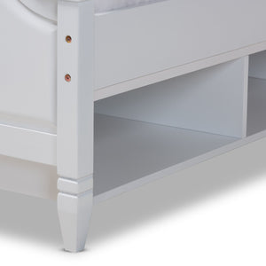 Baxton Studio Baxton Studio Elise Full-Size Storage Platform Bed - Classic White Wood Design with Under-Bed Cubbies MG0038-White-Full