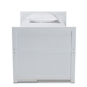 Baxton Studio Baxton Studio Mirza Modern White Wood Twin Storage Bed with Desk & 5 Drawers for Kids' Rooms MG0041-White-Twin