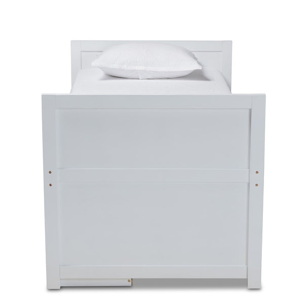 Baxton Studio Baxton Studio Mirza Modern White Wood Twin Storage Bed with Desk & 5 Drawers for Kids' Rooms MG0041-White-Twin