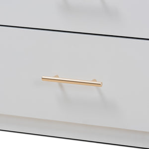 Baxton Studio Baxton Studio Mirza Modern White Wood Twin Storage Bed with Desk & 5 Drawers for Kids' Rooms MG0041-White-Twin