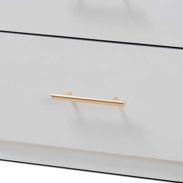 Baxton Studio Baxton Studio Mirza Modern White Wood Twin Storage Bed with Desk & 5 Drawers for Kids' Rooms MG0041-White-Twin