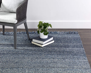 Sunpan Lindau Hand-Woven Flatweave Area Rug Eco Recycled PET Yarn Artisan Teal Indoor 108292