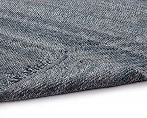 Sunpan Lindau Hand-Woven Flatweave Area Rug Eco Recycled PET Yarn Artisan Teal Indoor 108292