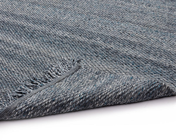 Sunpan Lindau Hand-Woven Flatweave Area Rug Eco Recycled PET Yarn Artisan Teal Indoor 108292
