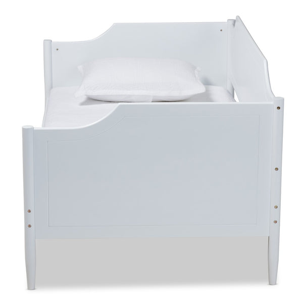 Baxton Studio Baxton Alya Classic Farmhouse Twin Daybed - White Wood Sofa Bed for Kids & Guest Rooms, Durable Design MG0016-1-White-Daybed