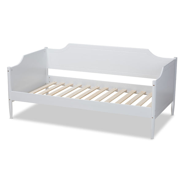 Baxton Studio Baxton Alya Classic Farmhouse Twin Daybed - White Wood Sofa Bed for Kids & Guest Rooms, Durable Design MG0016-1-White-Daybed