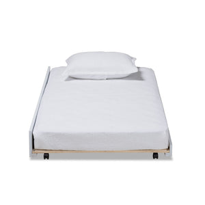 Baxton Studio Baxton Studio Alya Classic Farmhouse Twin Trundle Bed with Smooth-Caster Wheels for Guests MG 0016-1-White-Trundle