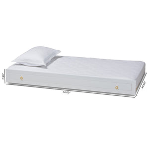 Baxton Studio Baxton Studio Alya Classic Farmhouse Twin Trundle Bed with Smooth-Caster Wheels for Guests MG 0016-1-White-Trundle