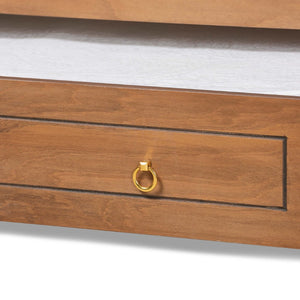 Baxton Studio Baxton Studio Alya Classic Farmhouse Walnut Brown Daybed with Convenient Roll-Out Trundle Bed Twin MG0016-1-Walnut-Daybed with Trundle