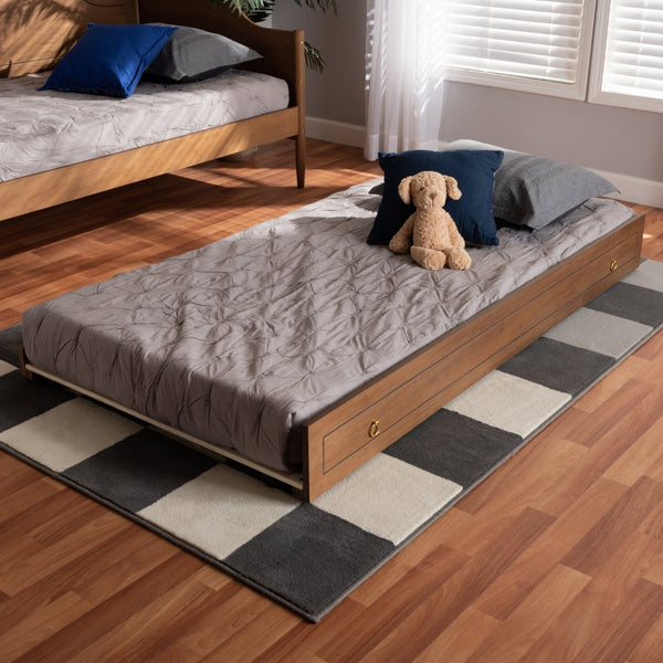 Baxton Studio Baxton Studio Alya Classic Trundle Bed in Walnut Brown - Stylish, Space-Saving Design for Kids & Guests MG 0016-1-Walnut-Trundle