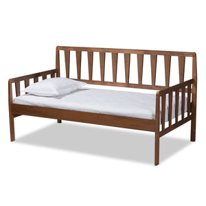 Baxton Studio Baxton Studio Midori Twin Daybed - Versatile Walnut Brown Sofa-Bed for Small Spaces & Guest Rooms MG0046-1-Walnut-Daybed