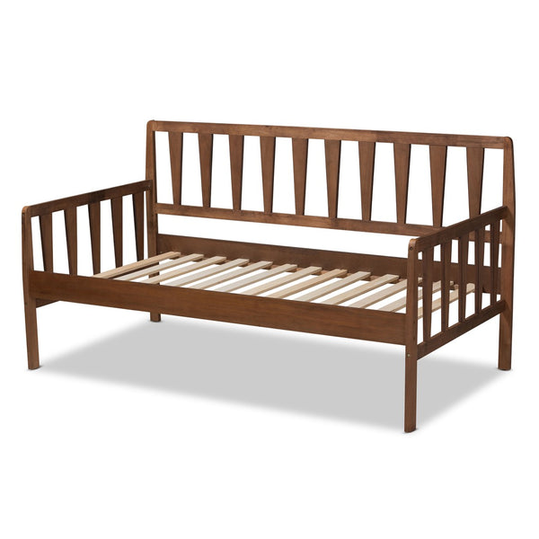 Baxton Studio Baxton Studio Midori Twin Daybed - Versatile Walnut Brown Sofa-Bed for Small Spaces & Guest Rooms MG0046-1-Walnut-Daybed