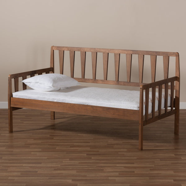 Baxton Studio Baxton Studio Midori Twin Daybed - Versatile Walnut Brown Sofa-Bed for Small Spaces & Guest Rooms MG0046-1-Walnut-Daybed