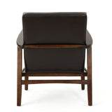 Christopher Knight Home® - Noble House - Marcola Mid Century Modern Faux Leather Club Chair with Wood Frame