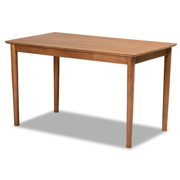Baxton Studio Baxton Studio Mid-Century Modern Tan Faux Leather Dining Nook Set with Walnut Wood Finish for Small Spaces Arvid 5-Piece BBT8051-Tan/Walnut-5PC Dining Nook Set