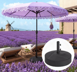 English Elm Holder Hdpe Fillable Patio Umbrella Base with Dual Knobs for Secure Outdoor Anchoring T3971P425833