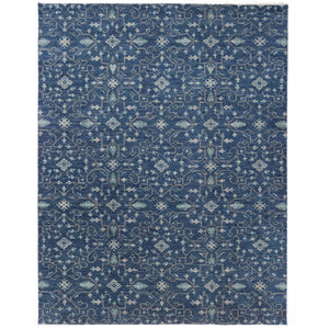 Capel Rugs Ethereal Hand-knotted Area Rug From Heavenly Collection – Modern Design Meets Timeless Elegance Navy, Gray 100% Wool 1084rs10001400475