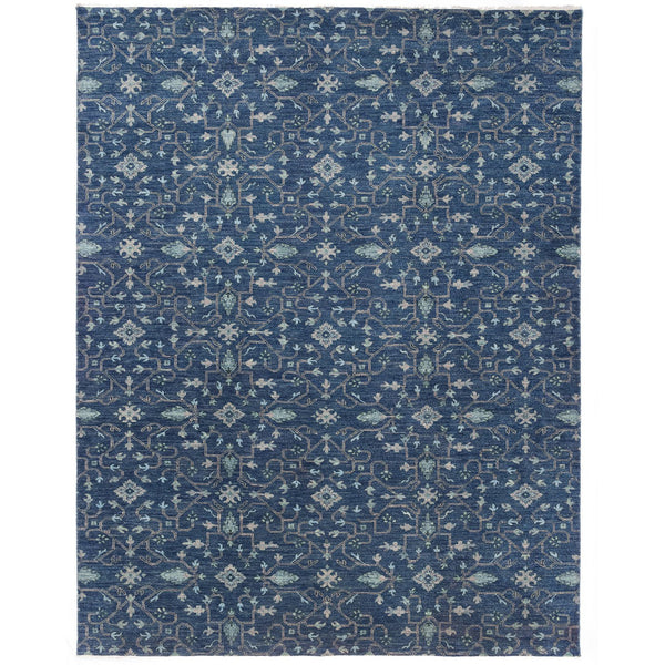 Capel Rugs Ethereal Hand-knotted Area Rug From Heavenly Collection – Modern Design Meets Timeless Elegance Navy, Gray 100% Wool 1084rs10001400475