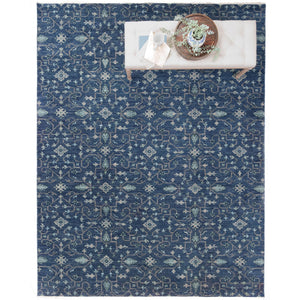 Capel Rugs Ethereal Hand-knotted Area Rug From Heavenly Collection – Modern Design Meets Timeless Elegance Navy, Gray 100% Wool 1084rs10001400475