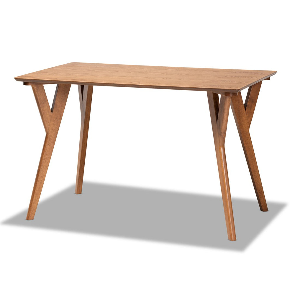 Baxton Studio Baxton Sahar Mid-Century Modern Dining Table in Walnut Brown - Perfect for Small Spaces & Gatherings BBT4074-Walnut-DT