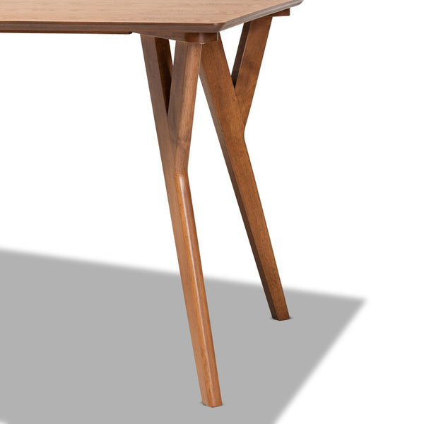 Baxton Studio Baxton Sahar Mid-Century Modern Dining Table in Walnut Brown - Perfect for Small Spaces & Gatherings BBT4074-Walnut-DT