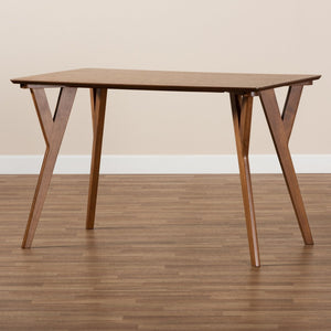 Baxton Studio Baxton Sahar Mid-Century Modern Dining Table in Walnut Brown - Perfect for Small Spaces & Gatherings BBT4074-Walnut-DT