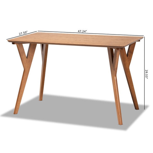 Baxton Studio Baxton Sahar Mid-Century Modern Dining Table in Walnut Brown - Perfect for Small Spaces & Gatherings BBT4074-Walnut-DT
