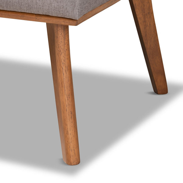 Baxton Studio Baxton Studio Mid-Century Modern Dining Nook Set with Grey Upholstery and Walnut Finish for Cozy Spaces Odessa 3-Piece BBT8054-Grey/Walnut-3PC Dining Nook Set