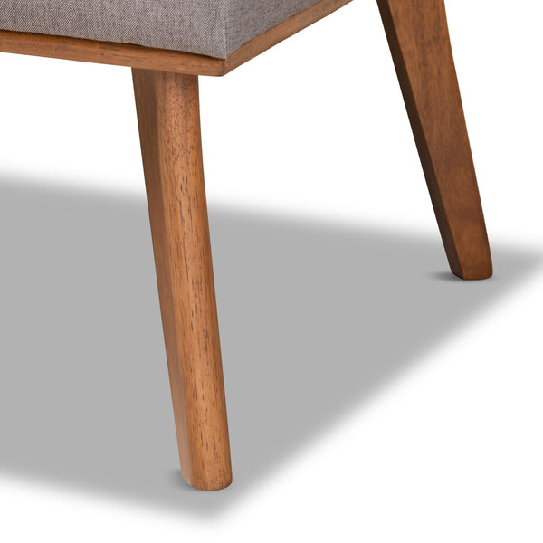 Baxton Studio Baxton Studio Mid-Century Modern Dining Nook Set with Grey Upholstery and Walnut Finish for Cozy Spaces Odessa 4-Piece BBT8054-Grey/Walnut-4PC Dining Nook Set