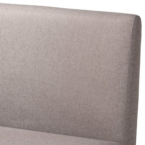 Baxton Studio Baxton Studio Odessa 2-Piece Mid-Century Modern Banquette Set - Stylish Grey Upholstered Dining Nook BBT8054-Grey/Walnut-2PC SF Bench