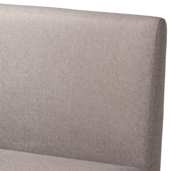 Baxton Studio Baxton Studio Odessa 2-Piece Mid-Century Modern Banquette Set - Stylish Grey Upholstered Dining Nook BBT8054-Grey/Walnut-2PC SF Bench