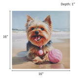 Madison Park Beach Dogs Casual Yorkie Canvas Wall Art ID95C-0055 Yorkie/Blue Multi