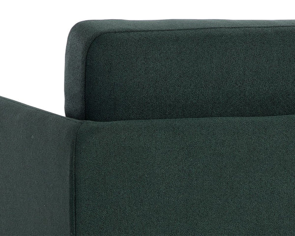 Sunpan Luella Upholstered Accent Armchair Mid-Century Pine Fabric with Sleek Black Metal Legs 108462