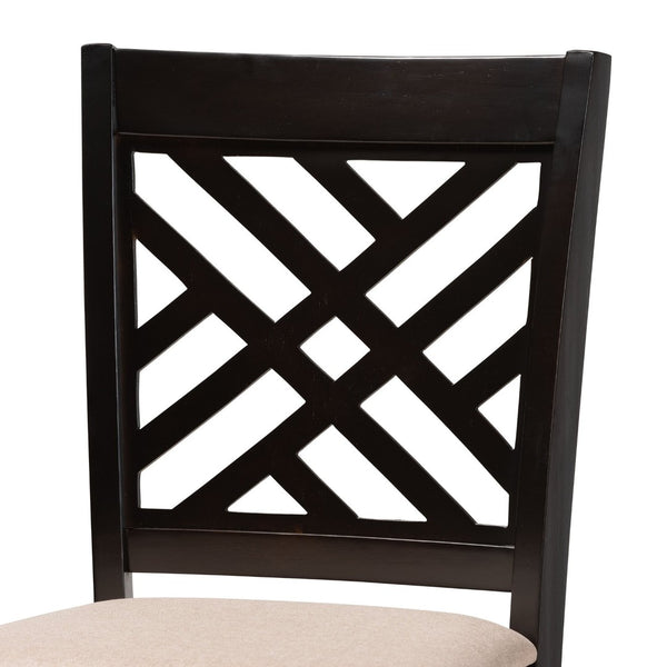 Baxton Studio Baxton Studio Jason Modern Bar Stool Set - Sand Upholstered, Espresso Wood, Stylish Comfort for Any Space RH317B-Sand/Dark Brown-BS