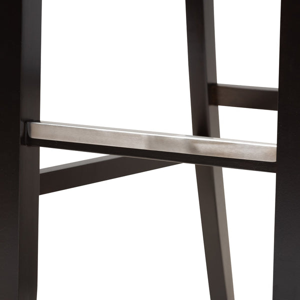 Baxton Studio Baxton Studio Jason Modern Bar Stool Set - Sand Upholstered, Espresso Wood, Stylish Comfort for Any Space RH317B-Sand/Dark Brown-BS