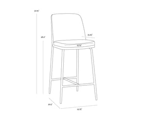 Sunpan Zeke Upholstered Counter Stool Marigold Fabric Antique Brass Base Kitchen Island Seating 108518