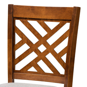 Baxton Studio Baxton Studio Modern Bar Stool Set - 2-Piece Grey Upholstered & Walnut Brown Wood for Style & Comfort RH317B-Grey/Walnut-BS