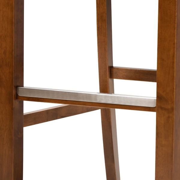 Baxton Studio Baxton Studio Modern Bar Stool Set - 2-Piece Grey Upholstered & Walnut Brown Wood for Style & Comfort RH317B-Grey/Walnut-BS