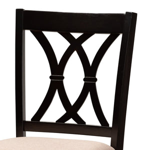 Baxton Studio Baxton Studio Calista Modern Bar Stool Set - Sand Upholstery & Espresso Wood Frame, 2 Pieces RH316B-Sand/Dark Brown-BS