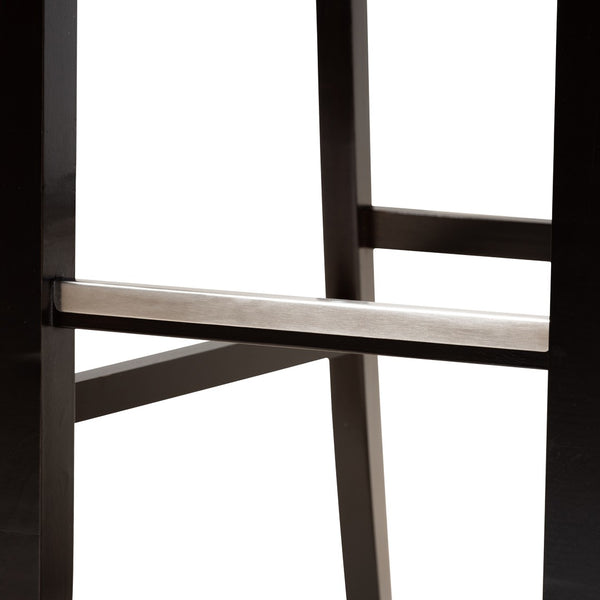 Baxton Studio Baxton Studio Calista Modern Bar Stool Set - Sand Upholstery & Espresso Wood Frame, 2 Pieces RH316B-Sand/Dark Brown-BS