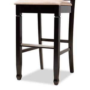 Baxton Studio Baxton Studio Calista Modern Bar Stool Set - Sand Upholstery & Espresso Wood Frame, 2 Pieces RH316B-Sand/Dark Brown-BS