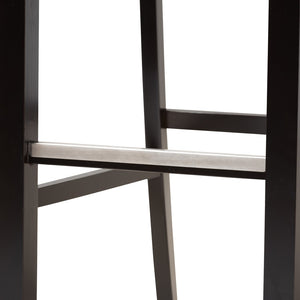 Baxton Studio Baxton Studio Carson 2-Piece Bar Stool Set - Modern Grey Fabric with Espresso Wood Frame, Stylish Comfort RH315B-Grey/Dark Brown-BS