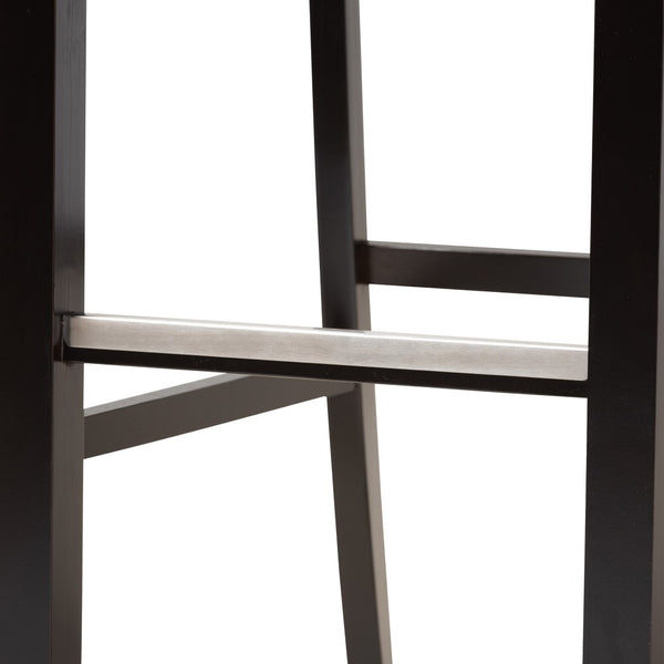 Baxton Studio Baxton Studio Carson 2-Piece Bar Stool Set - Modern Grey Fabric with Espresso Wood Frame, Stylish Comfort RH315B-Grey/Dark Brown-BS