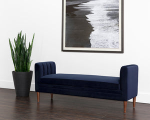 Yosi Bench - Auburn Brown - Abbington Navy 108571 Sunpan