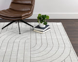 Fez Hand-Loomed Rug - Ivory / Grey - 5' X 8' 108634 Sunpan