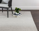 Ingrid Hand-Knotted Rug - Grey / Ivory - 5' X 8' 108639 Sunpan